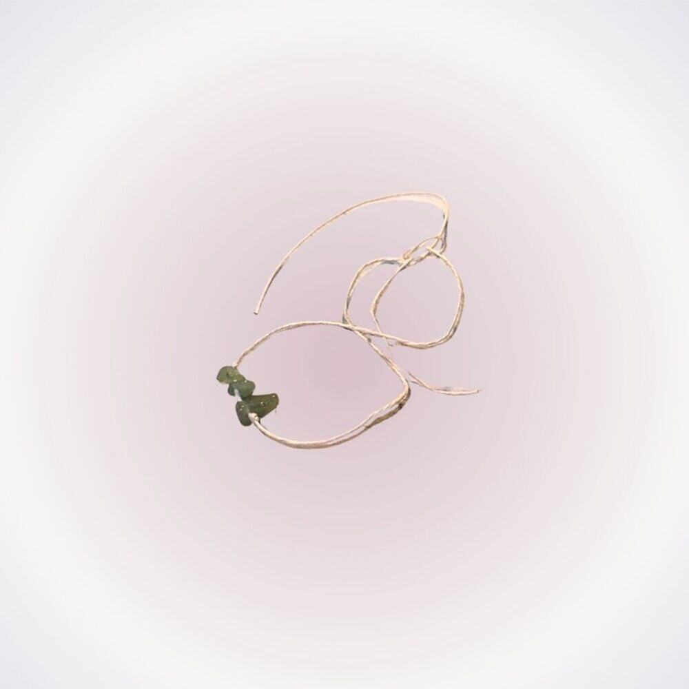 Green gem stone tie bracelet | Sz OS